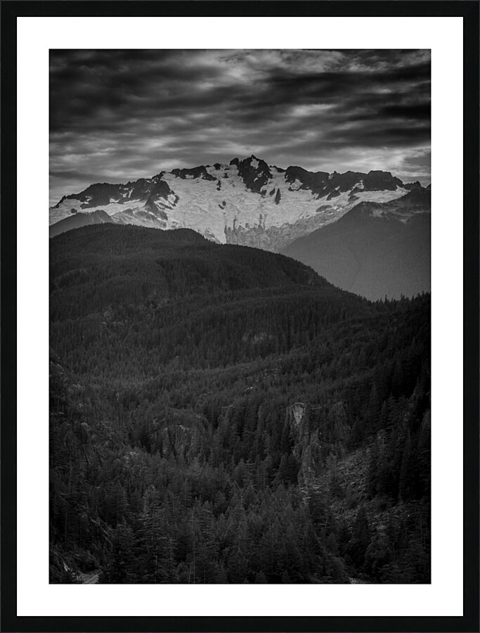 glacier covered mountain peaks squamish  vertical Picture Frame print