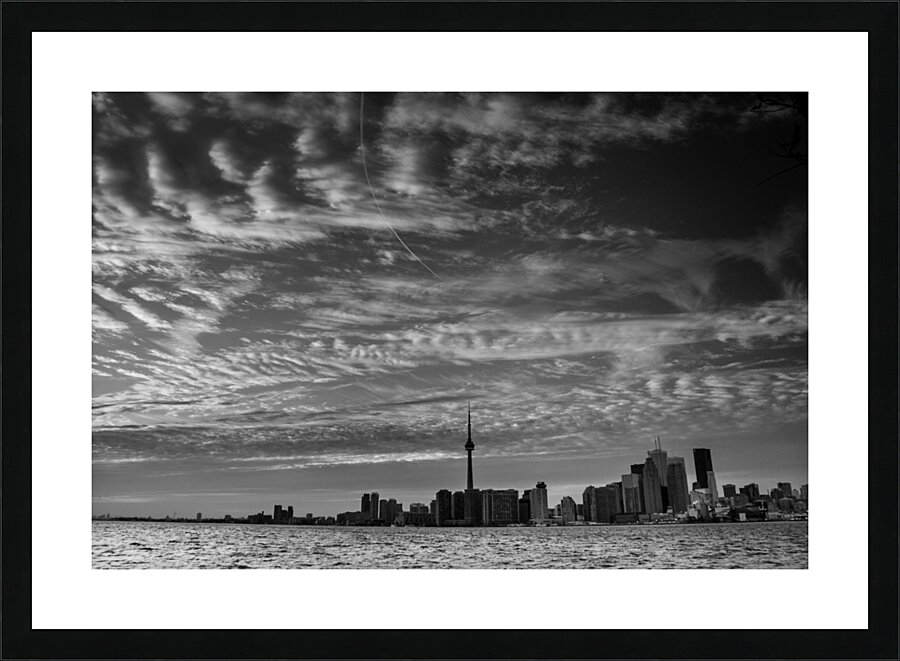 toronto skyline whispy clouds  horizontal 424 Tor Picture Frame print