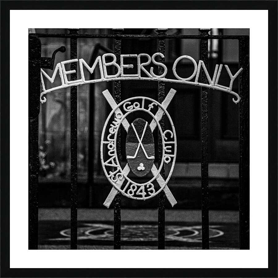 members olnly gate st andrews golf club  square 4 Picture Frame print