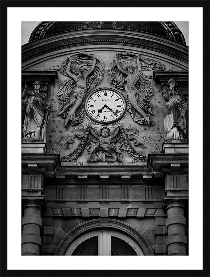 clock atop french senate building  vertical 3460 Picture Frame print