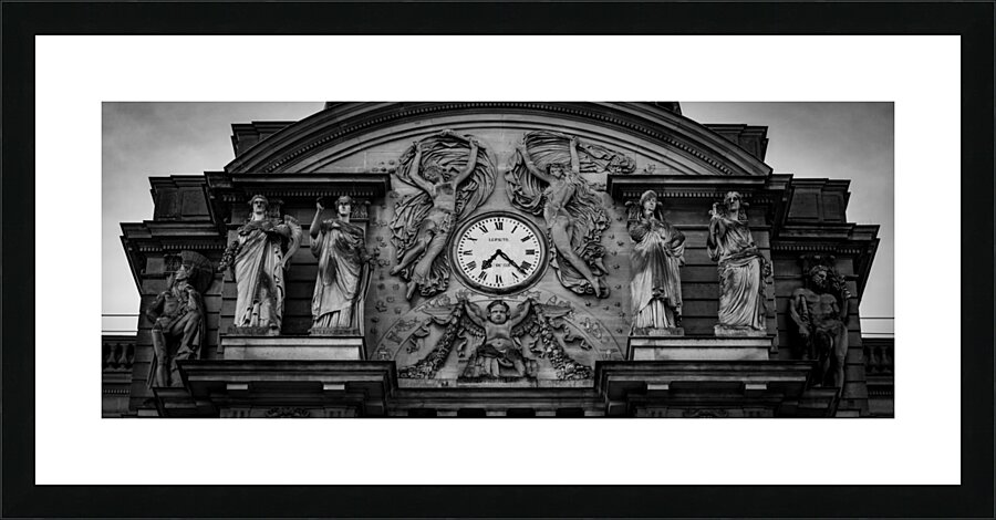 clock atop french senate building  panoramic 3460 Picture Frame print
