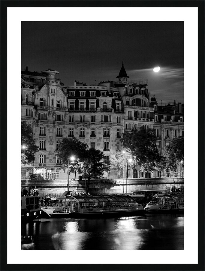 hotel seine at night  vertical 2448 Hotel 13k Picture Frame print