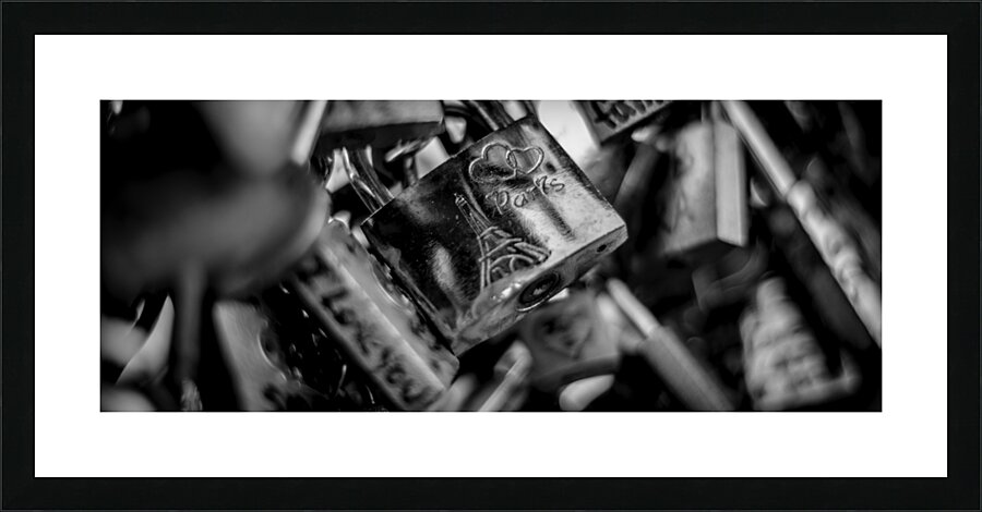 paris love locks  panoramic 2452 Locks 13k Picture Frame print