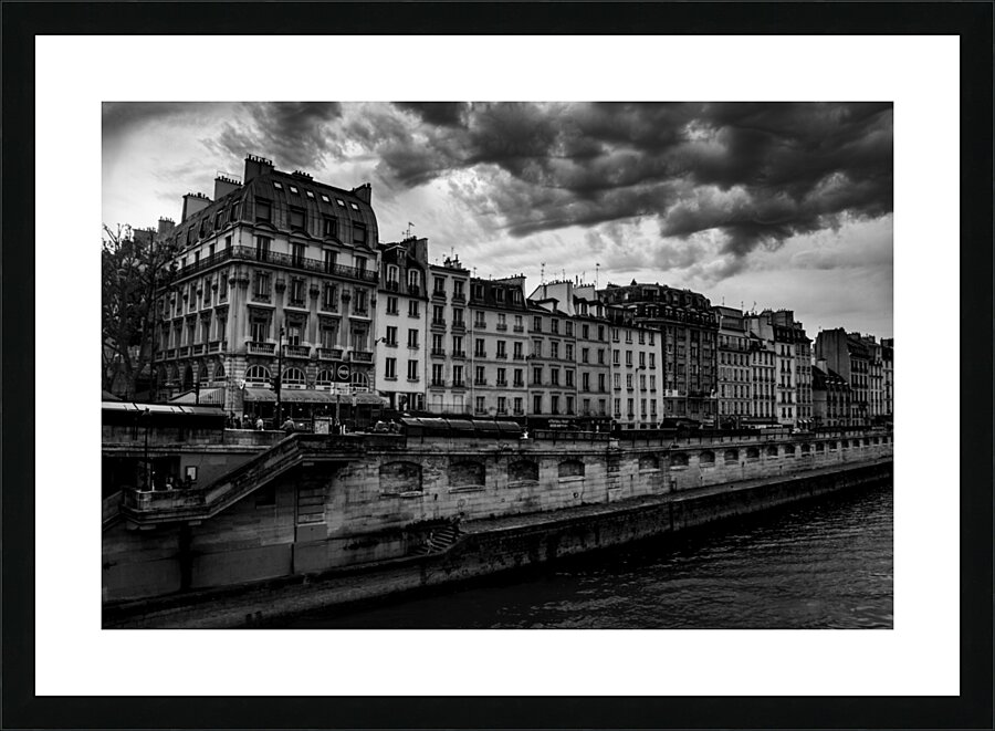 paris apartments along the river seine  horizonta Picture Frame print