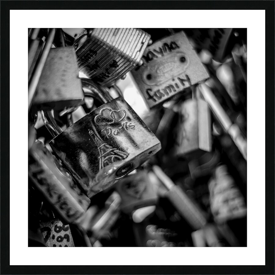 paris love locks  square 2452 Locks 13k Picture Frame print
