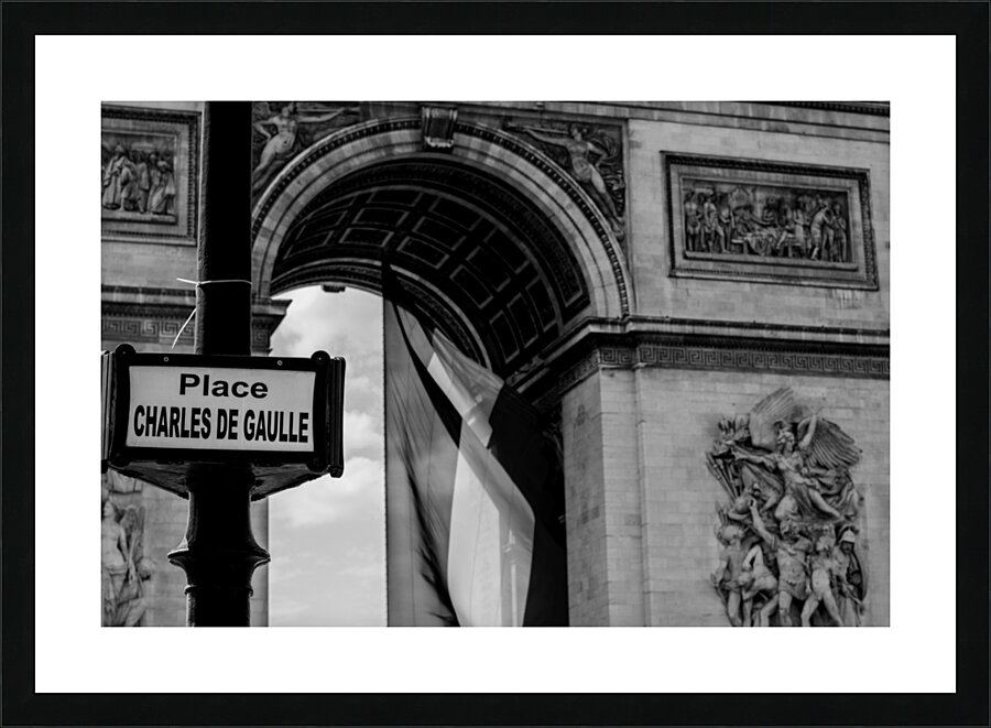 palace charles de gaulle sign  horizontal 2483 Ga Picture Frame print