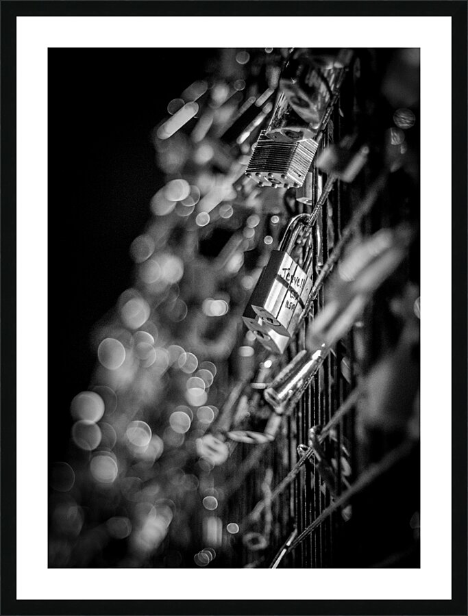 paris love locks at night  vertical 2484 Jevelle Picture Frame print