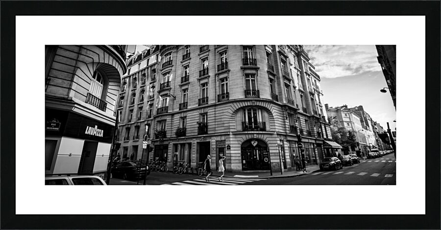 rue vaugirard sixieme arrondissement  panoramic 3 Picture Frame print