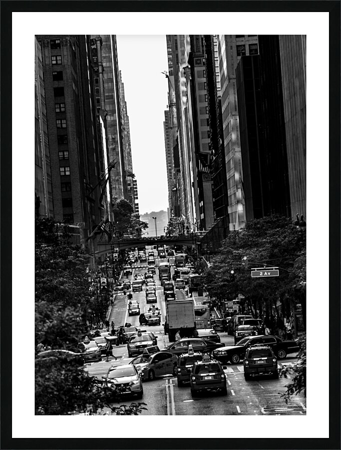 2nd ave at 42nd street  vertical 1496 Second 13k. Picture Frame print