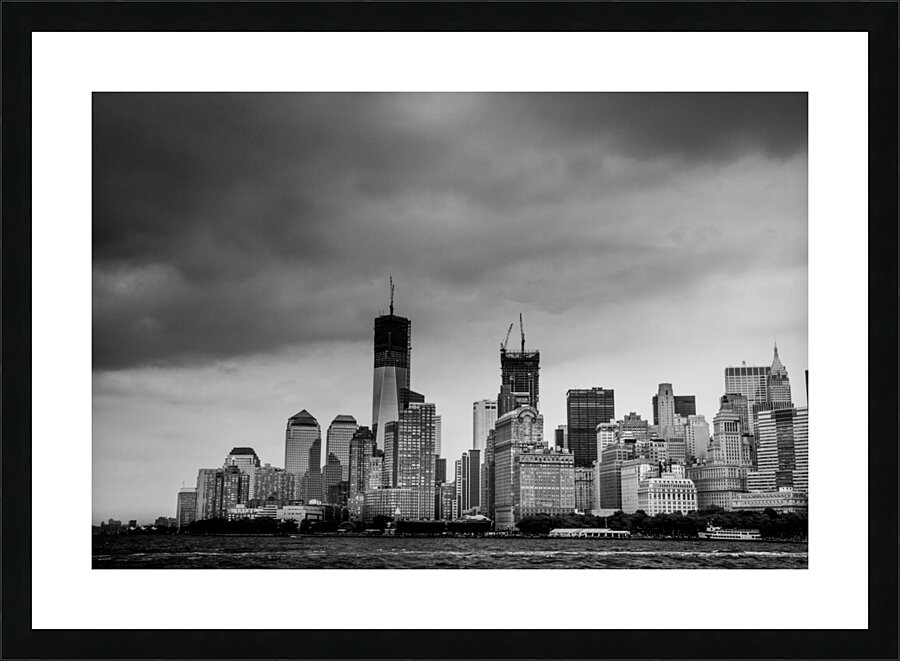 battery park lower manhattan skyline  horizontal Picture Frame print