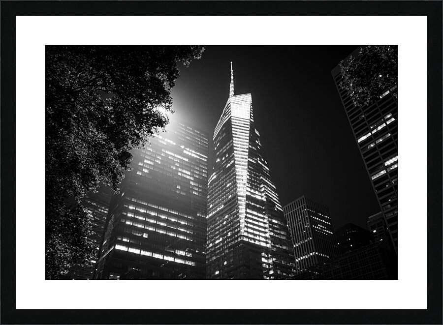bryant park at night  horizontal 1412 Bryant 13k. Picture Frame print