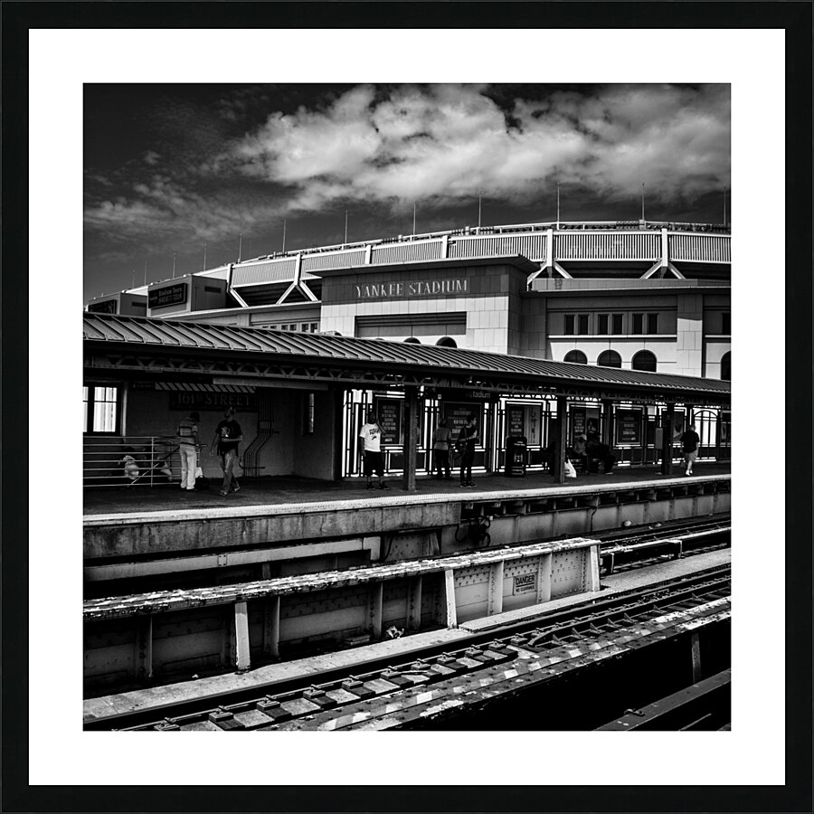 new yankee stadium from train station  square 152 Picture Frame print