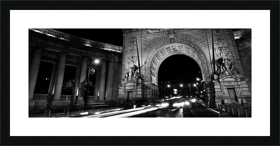 manhattan bridge arch grand entrance  panoramic 1 Picture Frame print