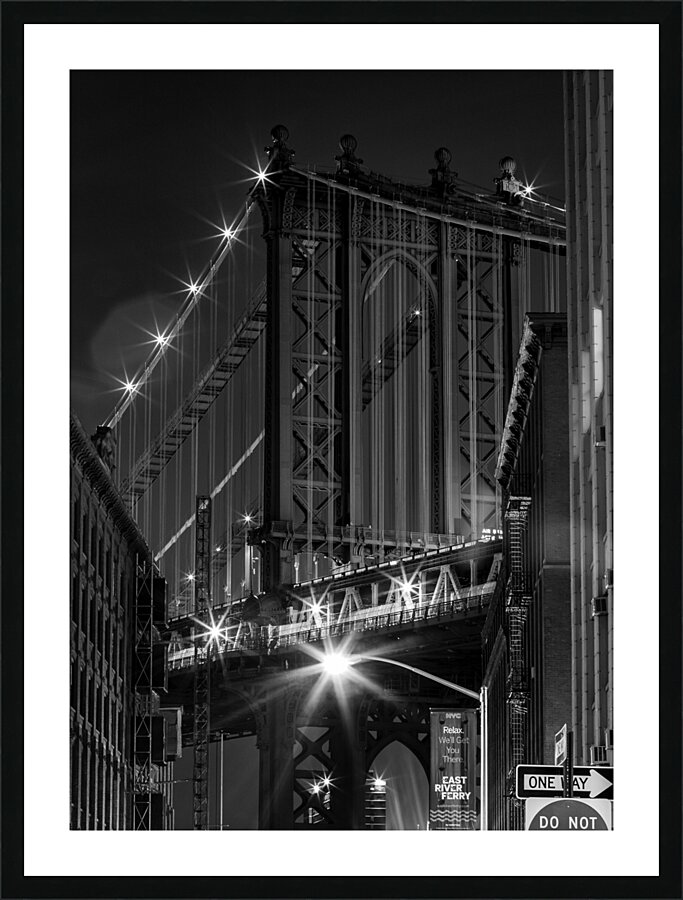manhattan bridge washington street brooklyn  vert Picture Frame print
