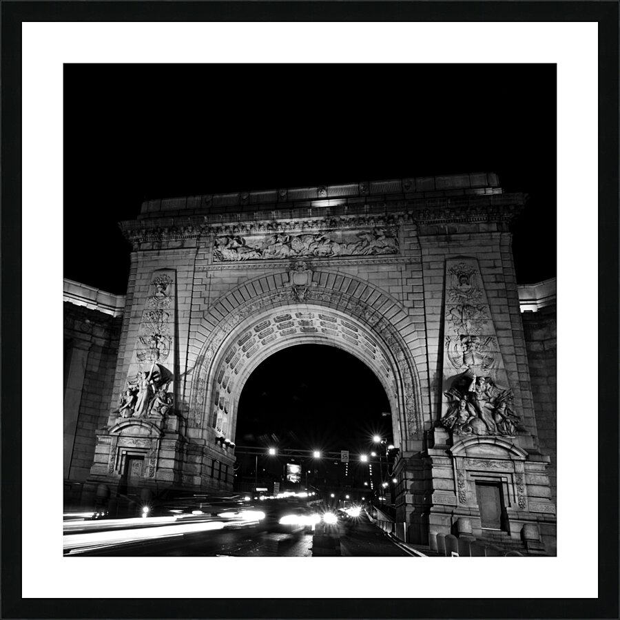 manhattan bridge arch grand entrance  square 1407 Picture Frame print