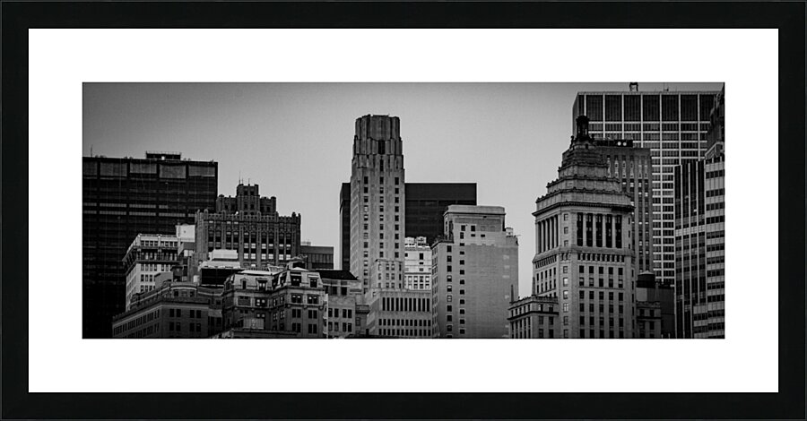 old bulidings manhattan financial district  panor Picture Frame print