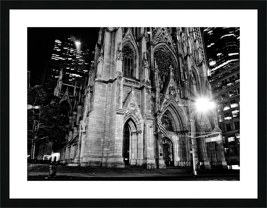 st patricks cathedral at night  horizontal 1530 C Picture Frame print