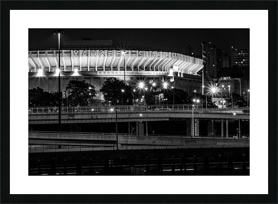old yankee stadium at night  horizontal 2939 Bomb Picture Frame print