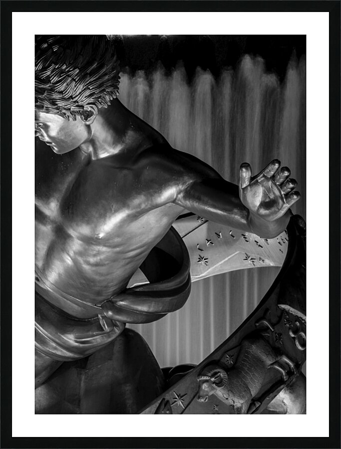 prometheus at night rockafeller center  vertical Picture Frame print