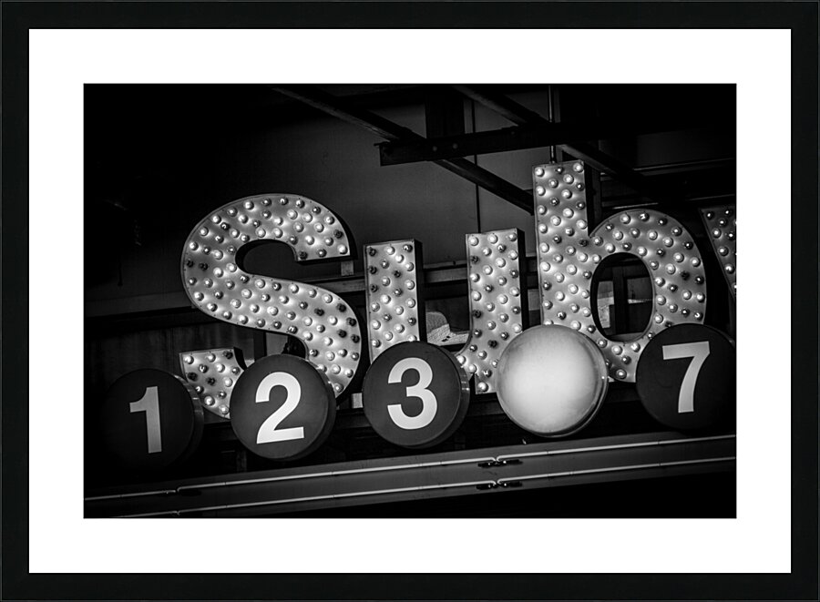 subway sign times square  horizontal 1502 Sub 13k Picture Frame print