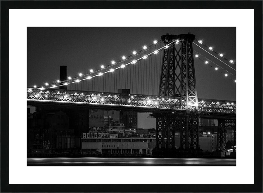 williamsburg bridge at night  horizontal 1524 Wil Picture Frame print