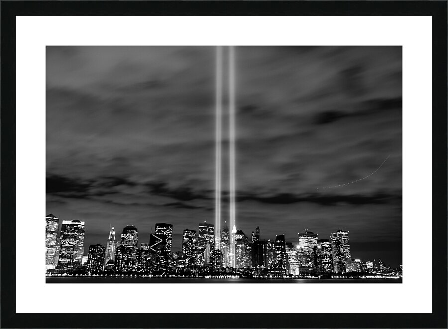 tribute in lights 911 lower manhattan  horizontal Picture Frame print