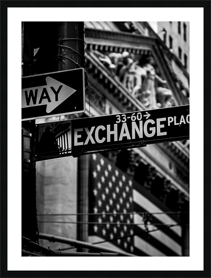 wall street broad exchange place  vertical 1441 E Picture Frame print