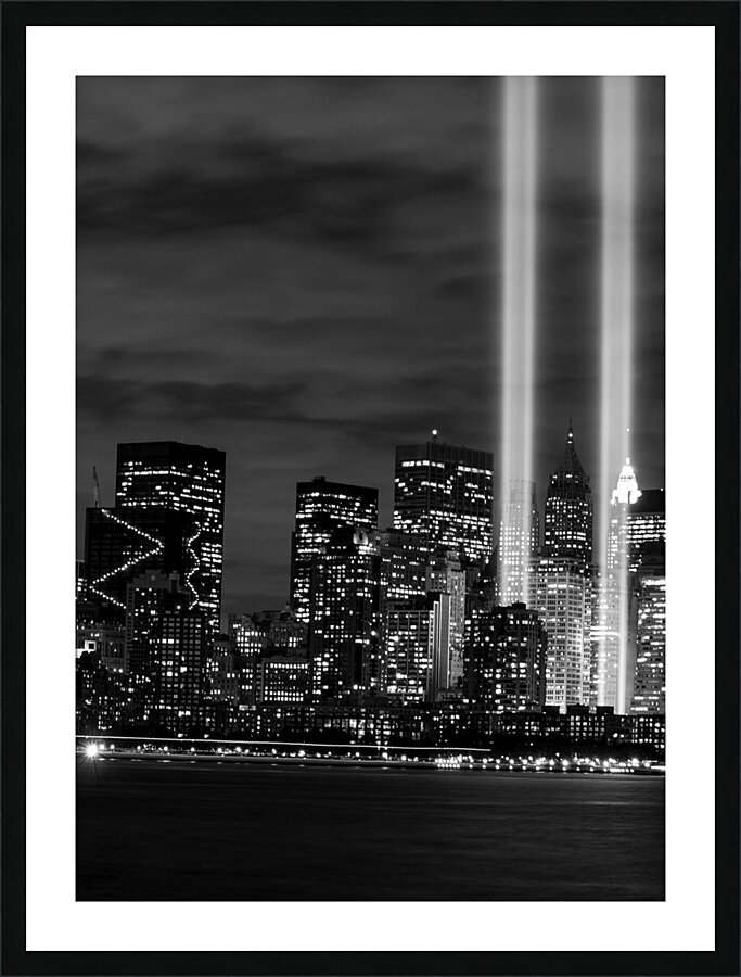 tribute in lights ground zero  vertical 1517 Vall Picture Frame print