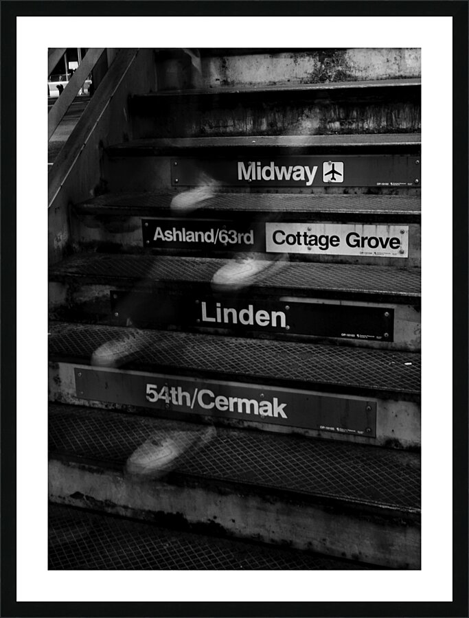 chicago L train steps  vertical 1187 Cermak 13k.j Picture Frame print