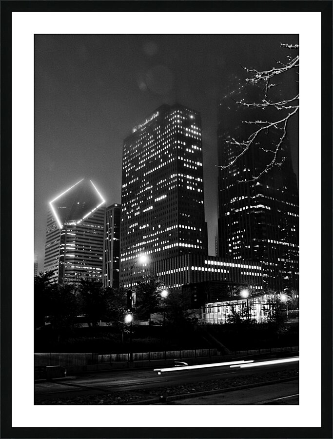 chicago skyline columbus drive randolph street  v Picture Frame print