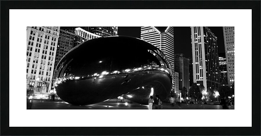 cloud gate millenium park  panoramic 2024 Gate 13 Picture Frame print