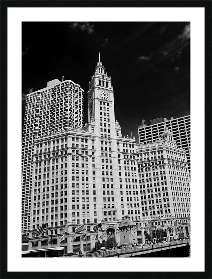 magnificent michigan avenue tribune wrigley build Picture Frame print