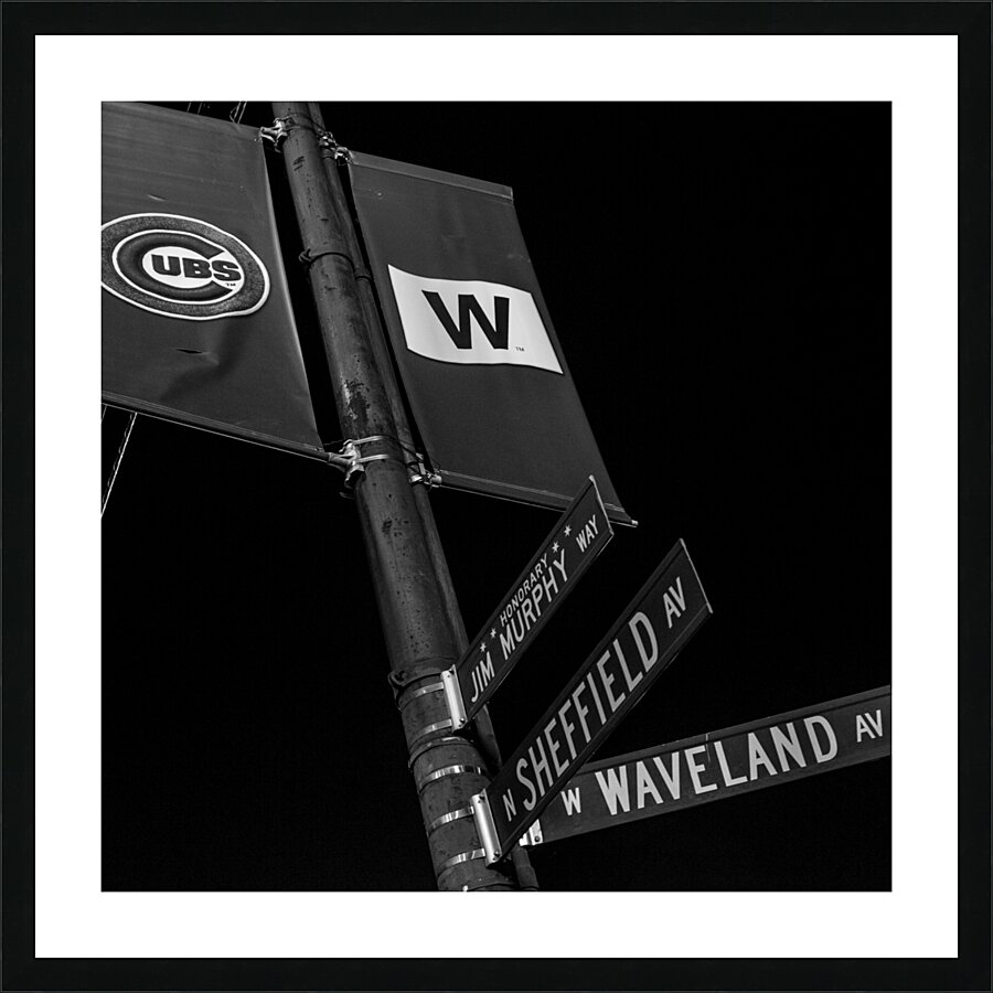 sheffield and waveland street signs  square 3084 Picture Frame print