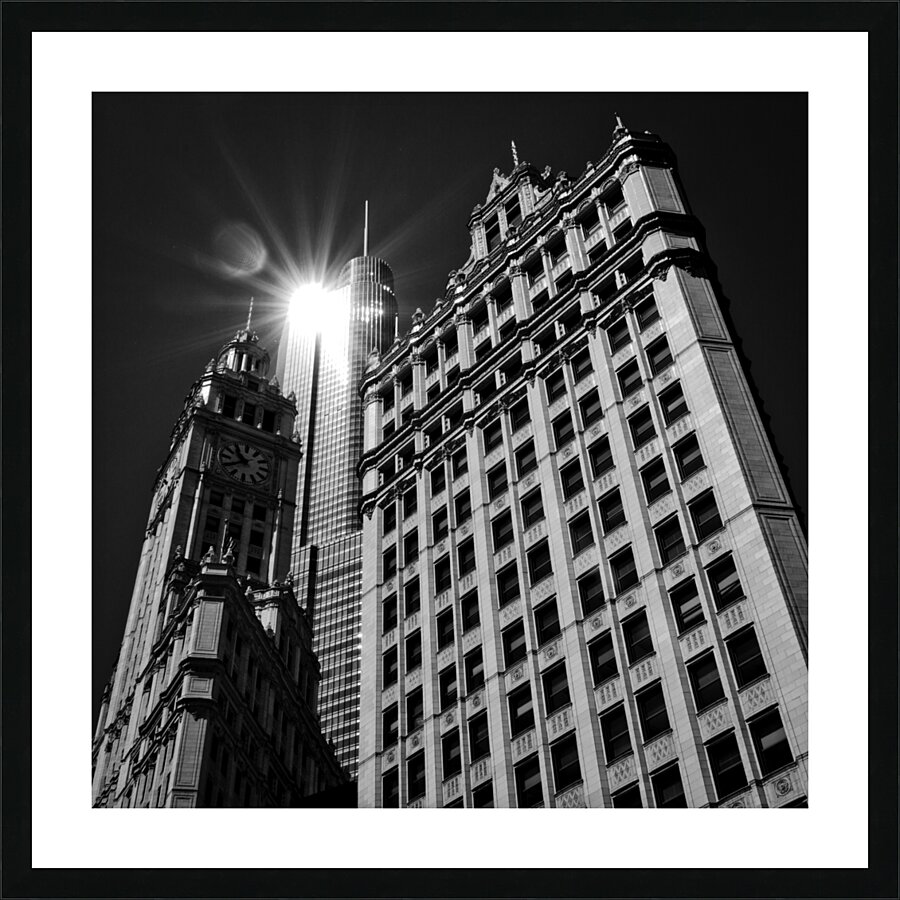 sun reflection off trump tower over wrigley build 1708133052.9496 Picture Frame print