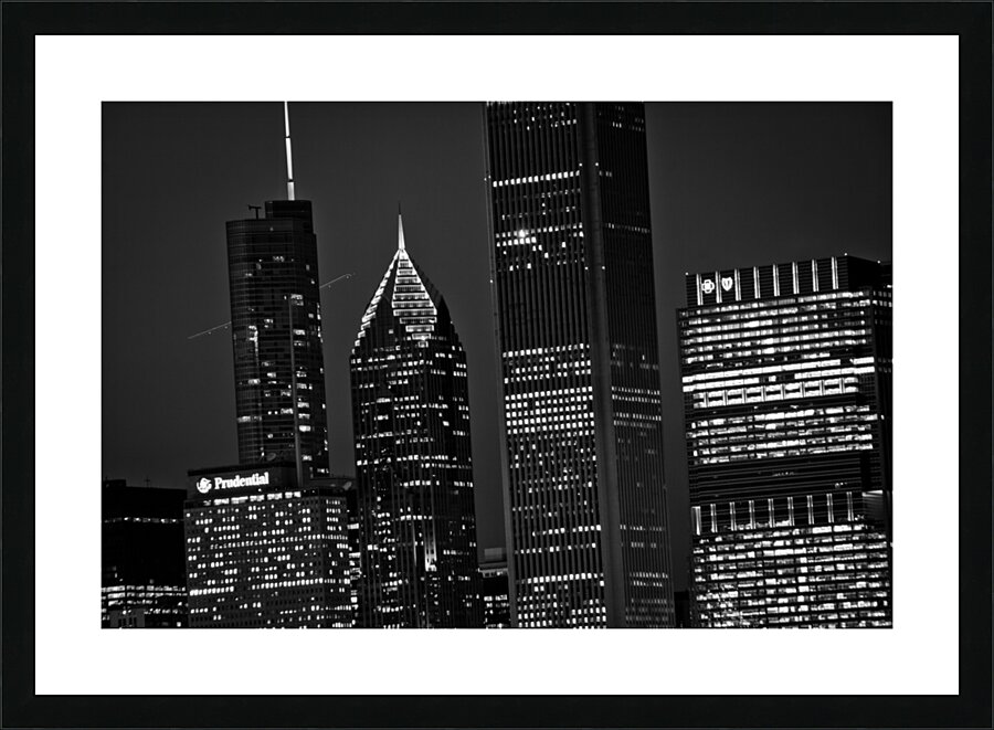 two prudential plaza  horizontal 1215 Two 13k Picture Frame print