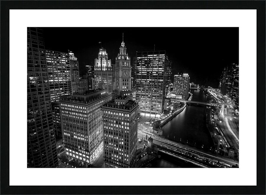 view from trum chicago at night  horizontal 2570 Picture Frame print