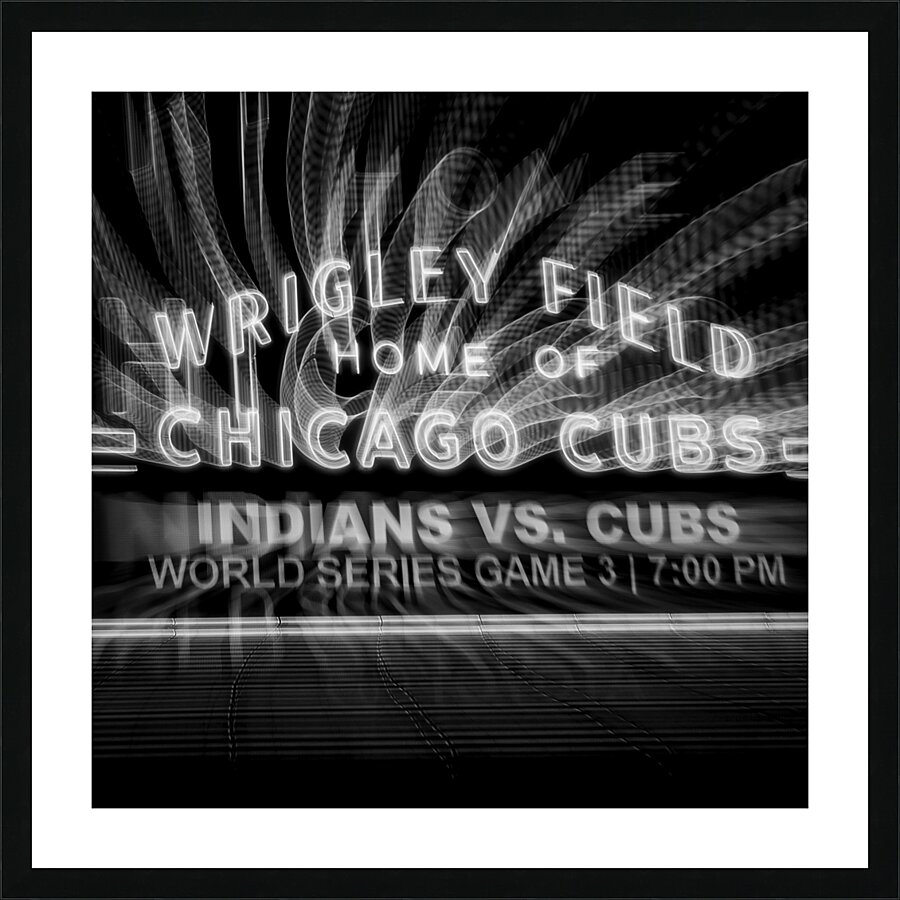 wrigley field sign world series  square 3073 Nort Picture Frame print