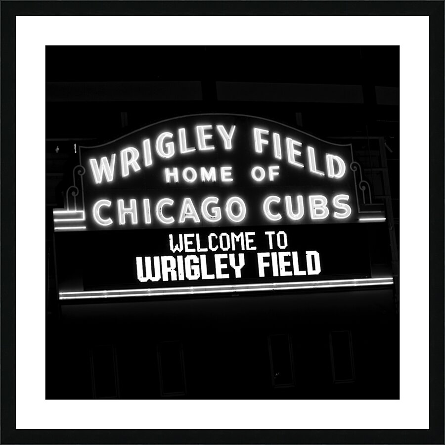 wrigley field home of chicago cubs  square 64 Hom Picture Frame print
