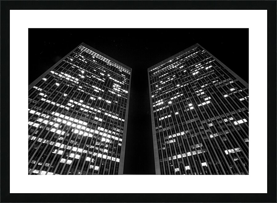 century city towers at night  horizontal 2591 Cen Picture Frame print