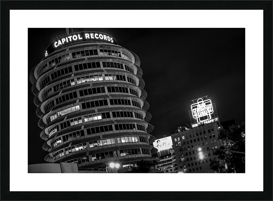 capitol records building at night  horizontal 259 Picture Frame print