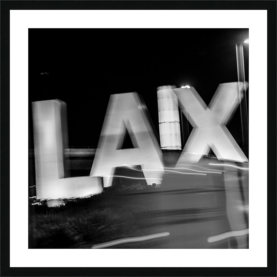 blurry LAX sign  square 2173 Laix 13k Picture Frame print
