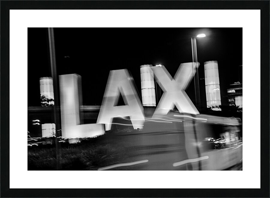 blurry LAX sign  horizontal 2173 Laix 13k Picture Frame print