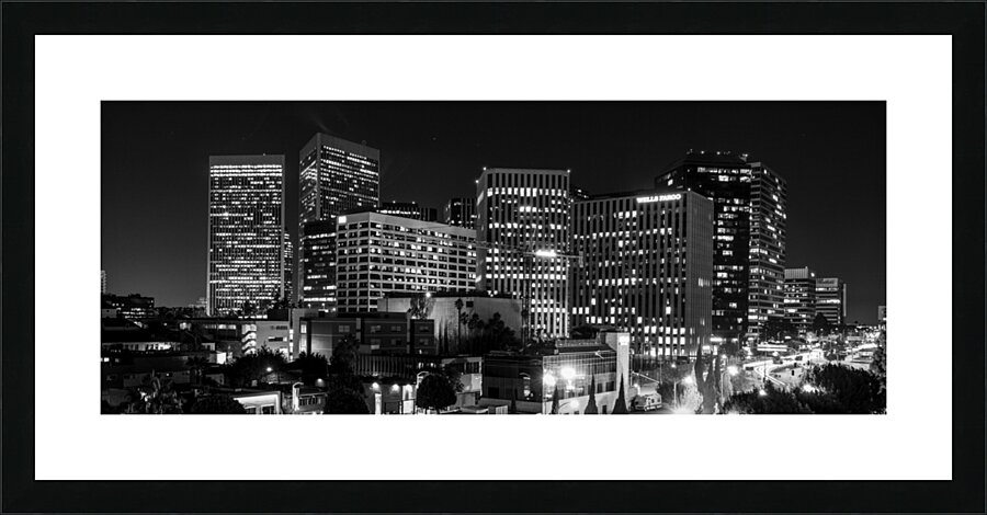 century city skyline at night  panoramic 2599 Mer Picture Frame print