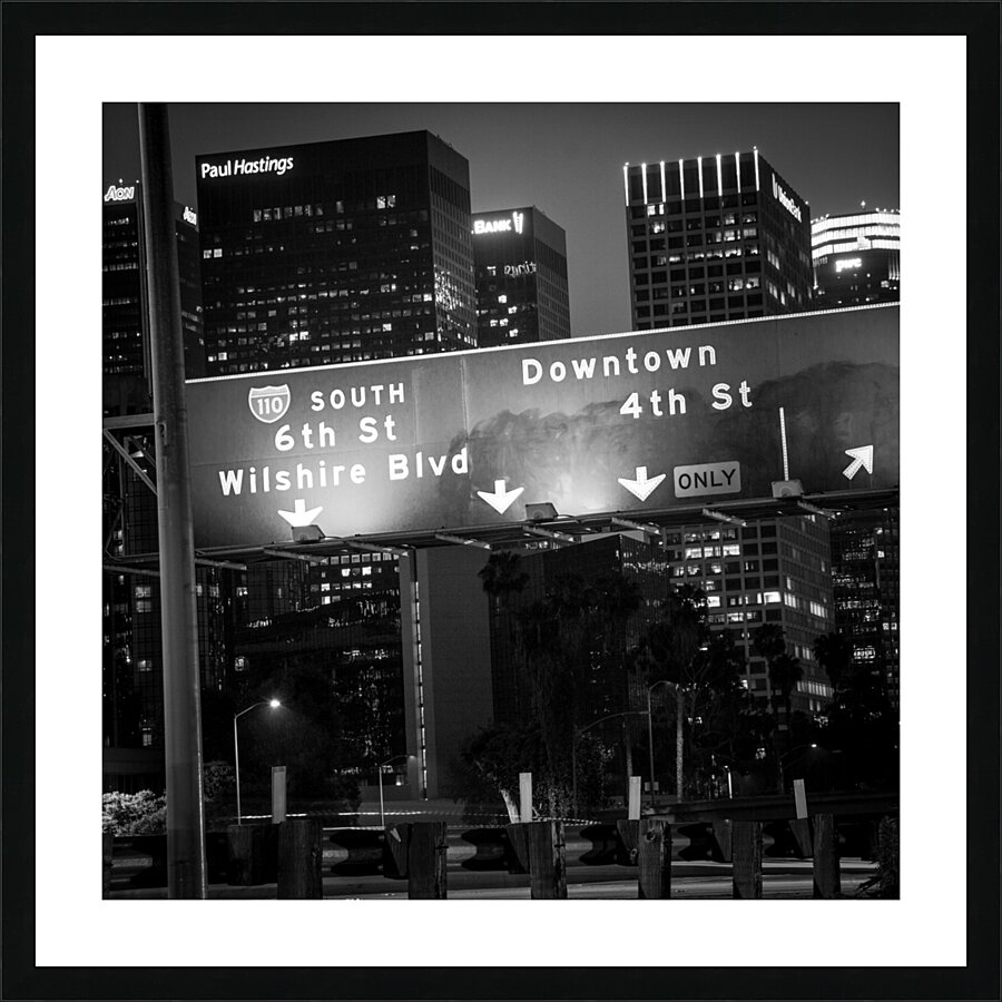 downtown LA and 4th street exit  square 2168 Hast Picture Frame print