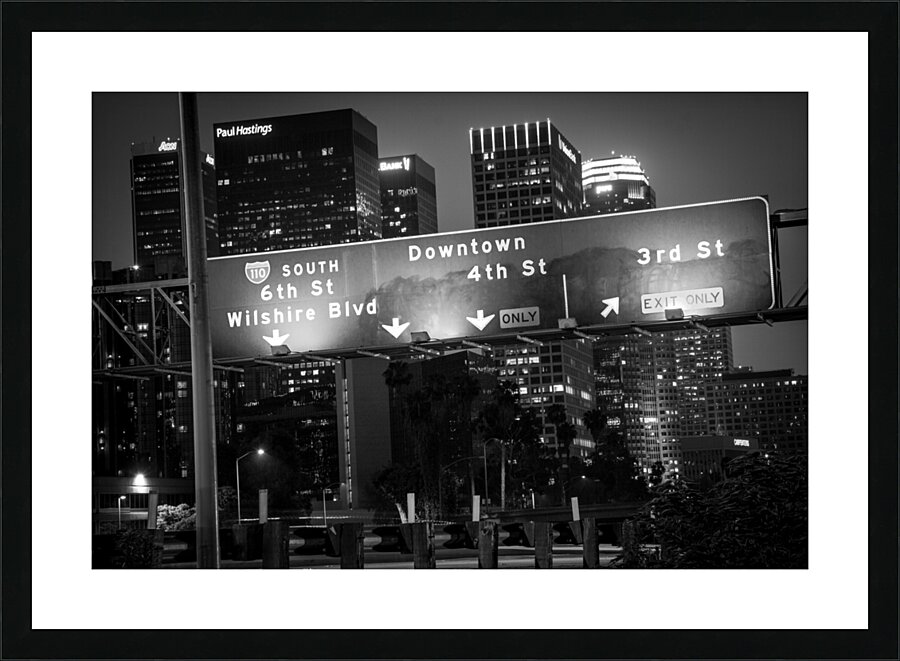 downtown LA and 4th street exit  horizontal 2168 Picture Frame print