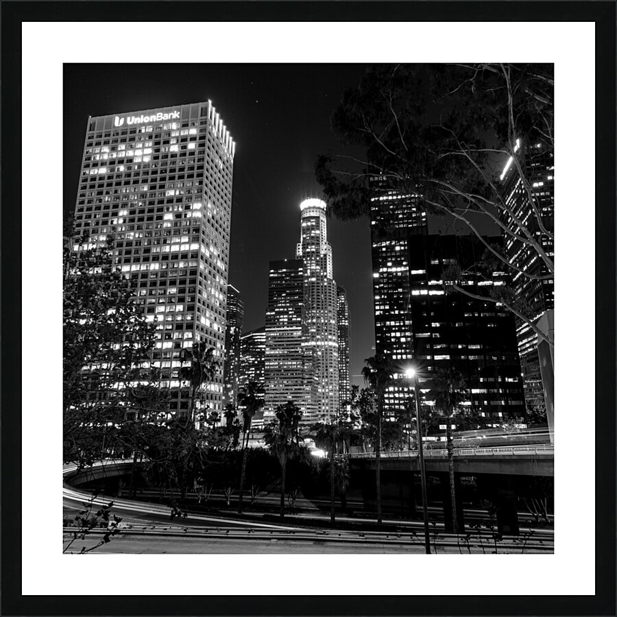 downtown LA at night  square 2157 Downtown 13k.jp Picture Frame print