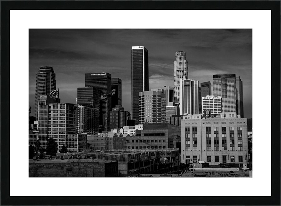 los angeles skyline fashion district  horizontal Picture Frame print