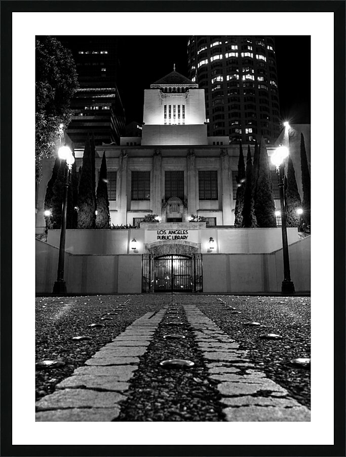 los angeles public library  vertical 2177 Library Picture Frame print