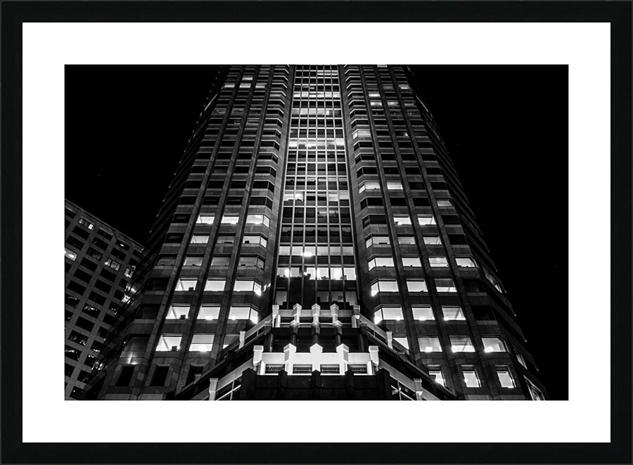 PWC building at night  horizontal 2150 Cooper 13k Picture Frame print