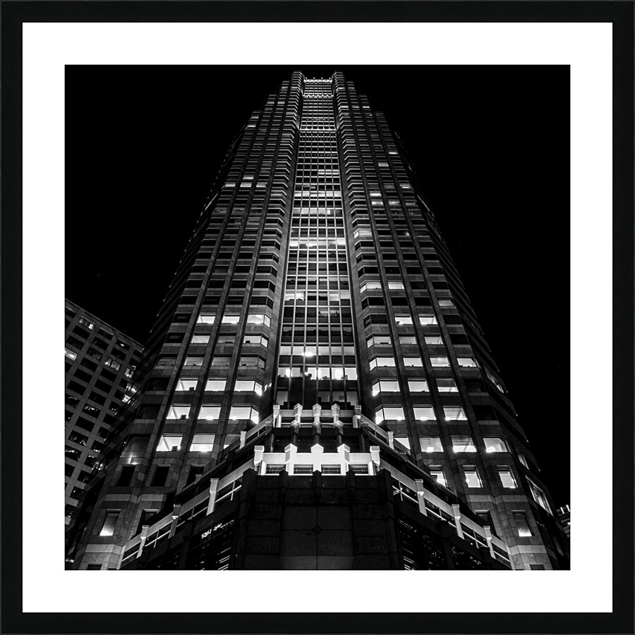 PWC building at night  square 2150 Cooper 13k Picture Frame print